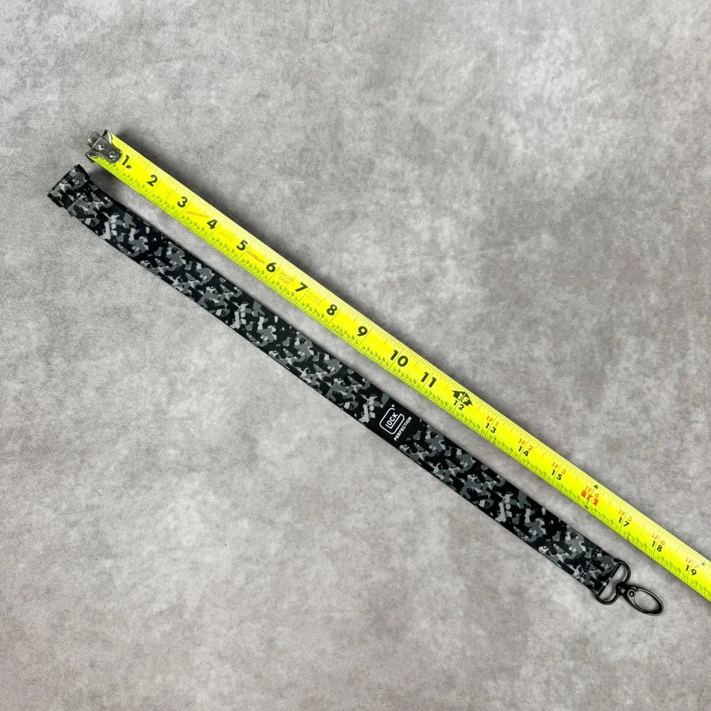 Glock Perfection Lanyard Grey Black Camo Silhouette Neck Strap Key Chain Clip